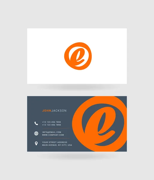 Cartes de visite lettre E logo — Image vectorielle