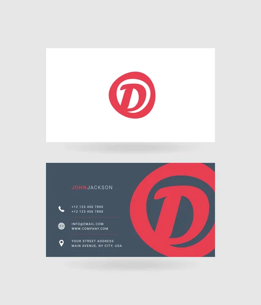 Cartes de visite lettre D logo — Image vectorielle