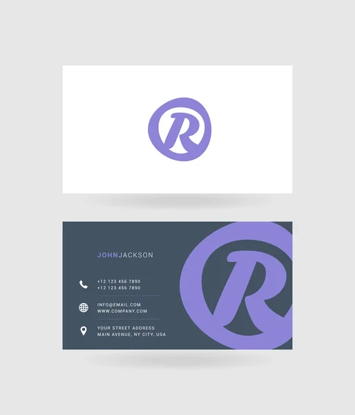 Business cards letter R logo — Stock Vector