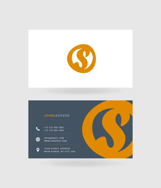 Wizytówki list S logo — Wektor stockowy