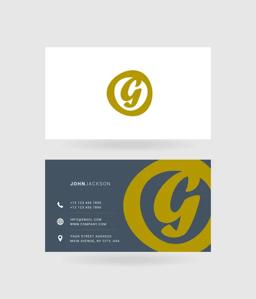 Cartões de visita carta G logotipo — Vetor de Stock