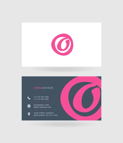 Cartes de visite lettre O logo — Image vectorielle