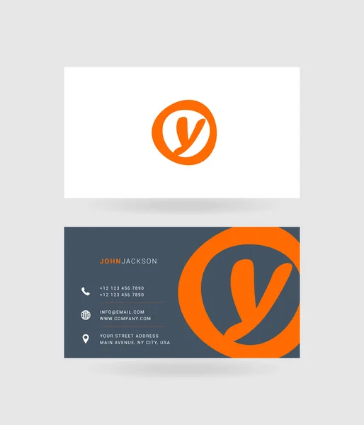 Tarjetas de visita letra Y logo — Vector de stock