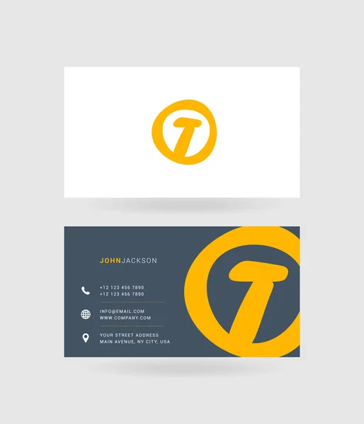 Cartão de visita letra T logotipo —  Vetores de Stock
