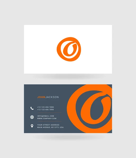 Visitekaartjes letter O logo — Stockvector