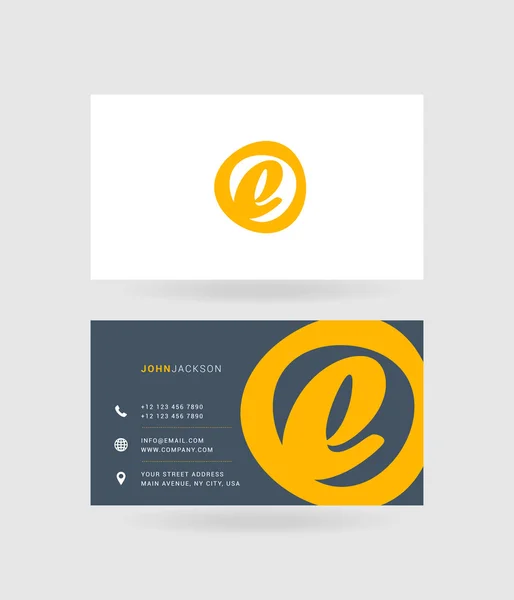 Business cards letter E logo — Stock Vector