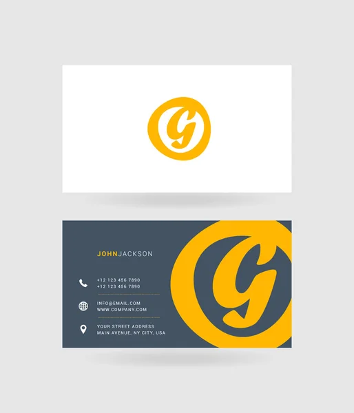 Wizytówki list G logo — Wektor stockowy