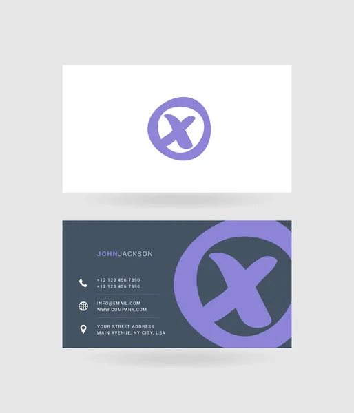 Tarjetas de visita X logo — Vector de stock