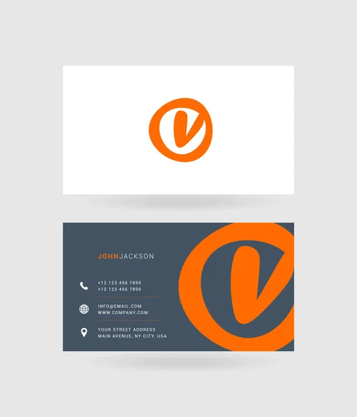 Business cards letter V logo — Stock Vector