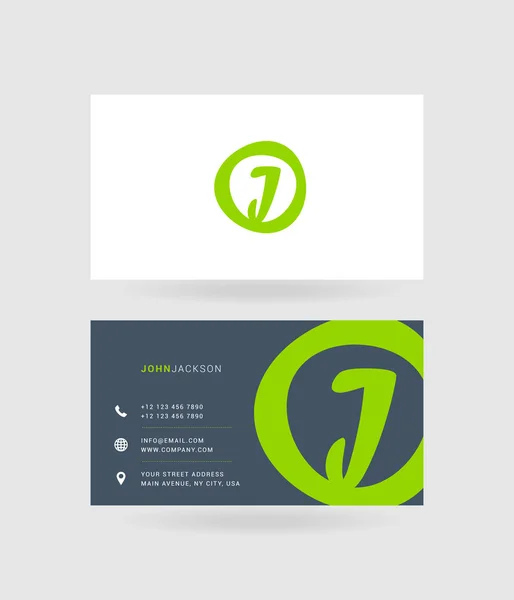 Cartes de visite lettre J logo — Image vectorielle