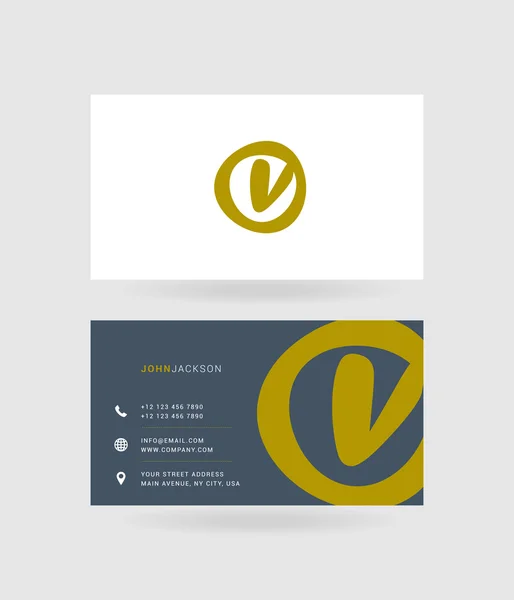 Visitenkarten Brief v Logo — Stockvektor