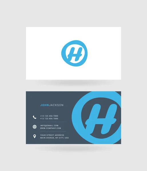 Visitekaartjes letter H logo — Stockvector