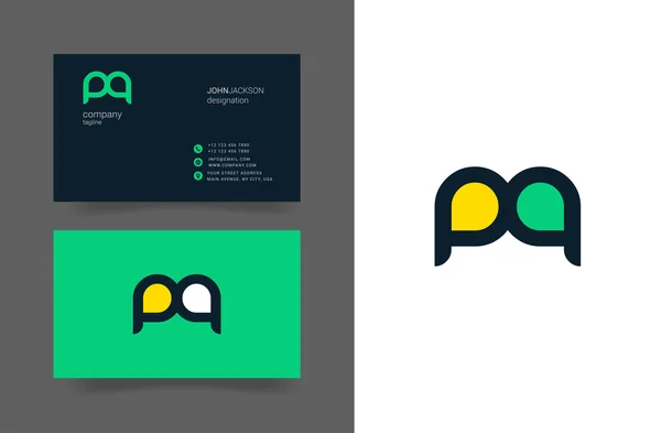 Pq brieven Logo visitekaartjes — Stockvector