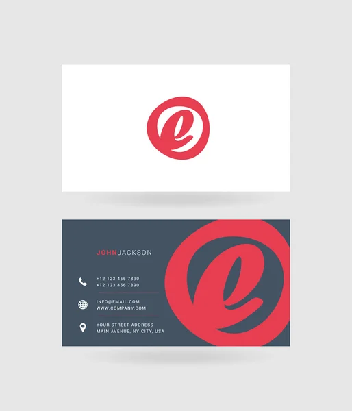 Business cards letter E logo — Stock Vector