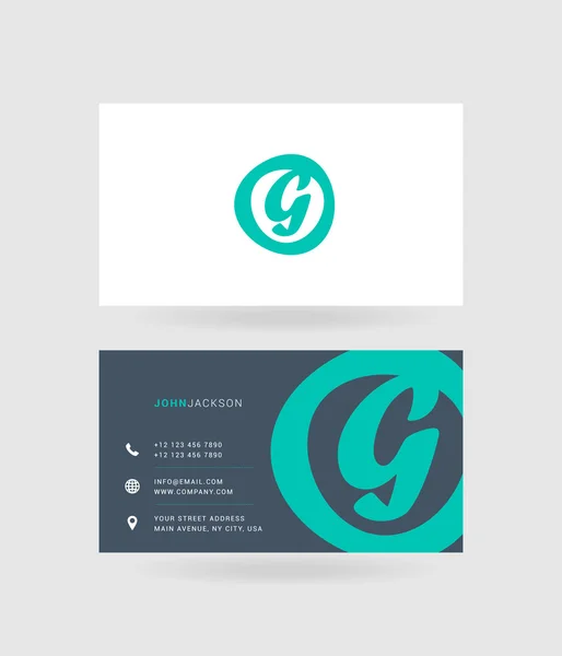 Cartões de visita carta G logotipo —  Vetores de Stock