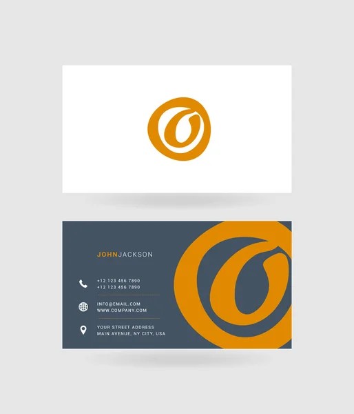 Visitekaartjes letter O logo — Stockvector