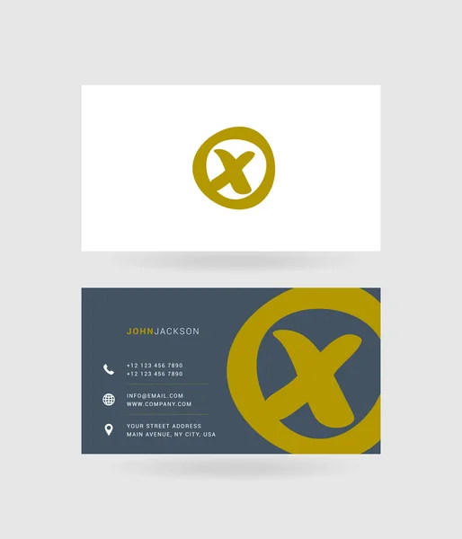 Cartes de visite lettre X logo — Image vectorielle