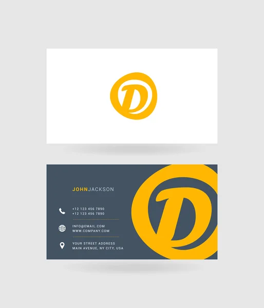 Wizytówki literę D logo — Wektor stockowy