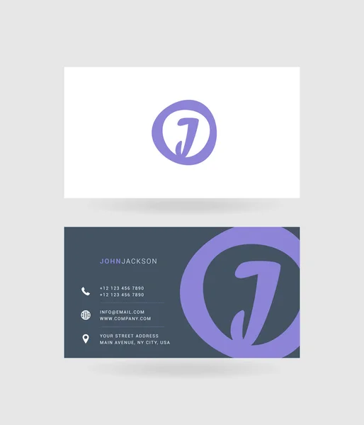 Business cards letter J logo — Stock Vector