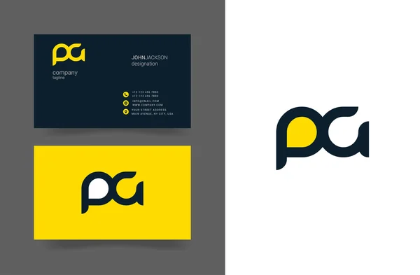 Pg buchstaben logo visitenkarten — Stockvektor