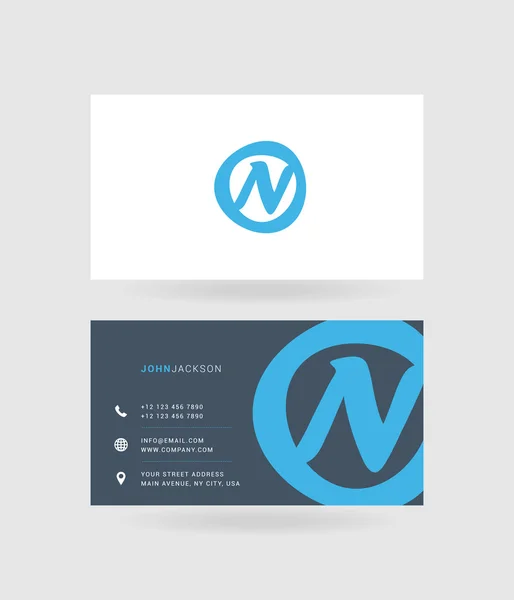 Business cards letter N logo — Stock Vector