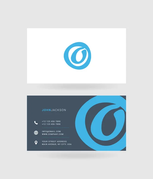 Business cards letter O logo — Stock Vector