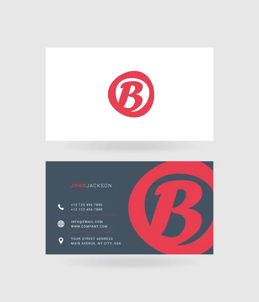 Tarjetas de visita letra B logo — Vector de stock