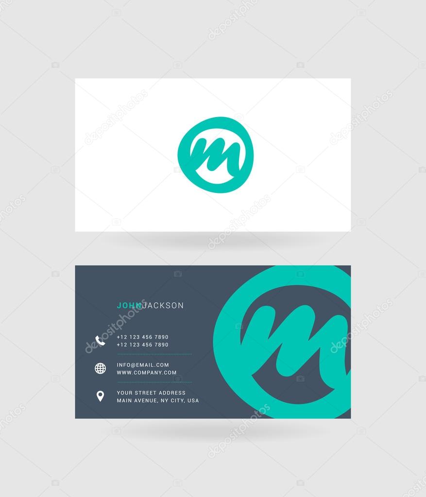 Business cards letter M logo