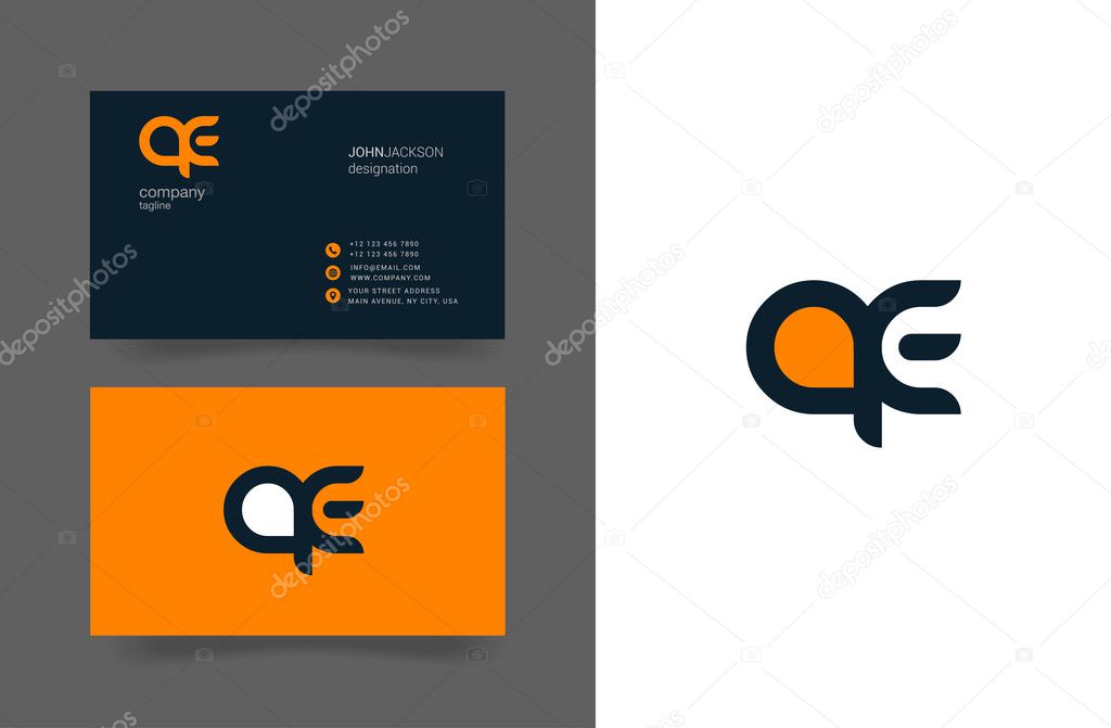 QE Letters Logo Business Cards