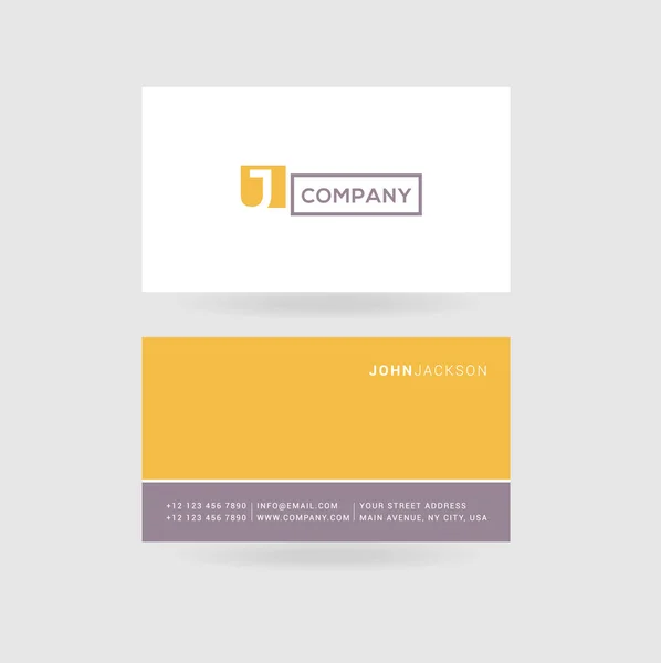 J Carta Logo Icono Tarjetas — Vector de stock