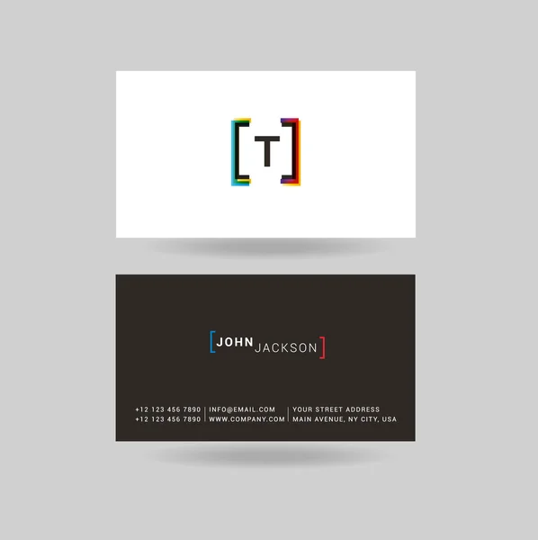 T Letter Business Cards — стоковый вектор