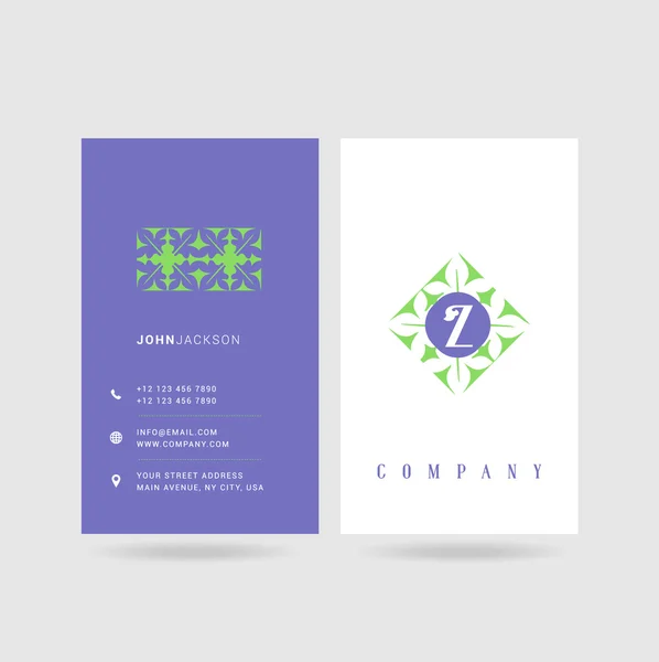 Z Brief Logo Visitenkarten — Stockvektor