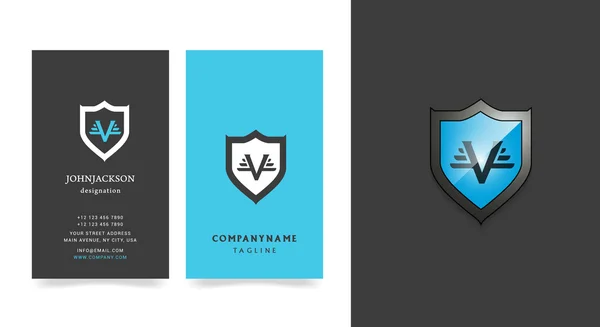V Letter Logo Business Cards — Stock Vector