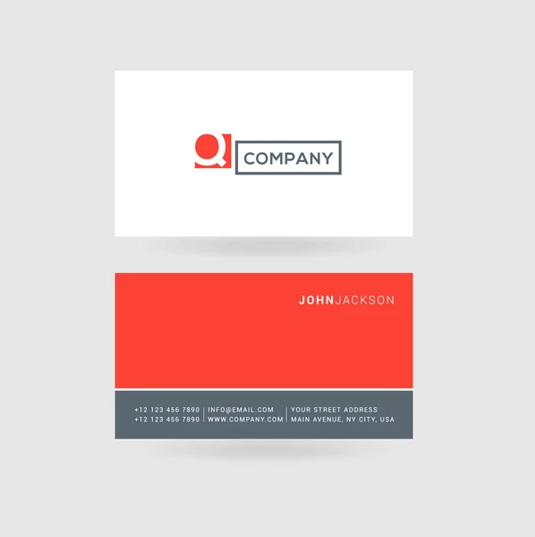 Q 文字ロゴ アイコン カード — ストックベクタ