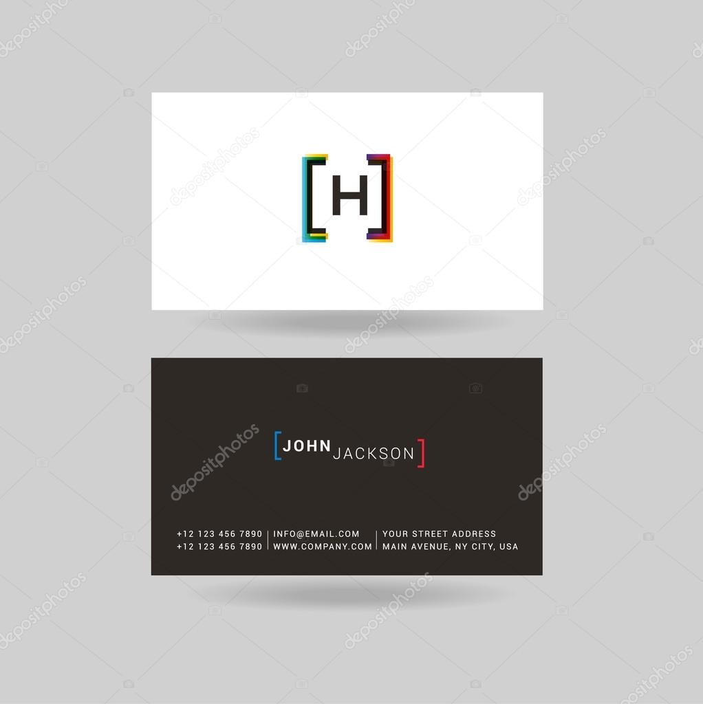 H Letter Logo Icon with Business Cards Template Vector