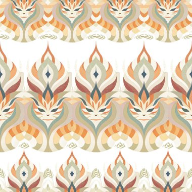 Soyut çiçeklerle kusursuz desen