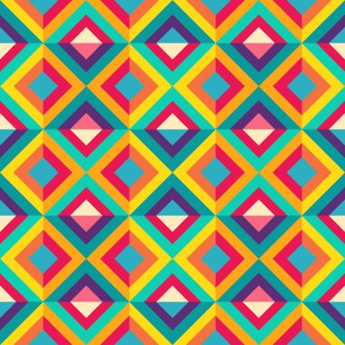 Kusursuz desen. Renkli eşkenar dörtgen ile soyut arkaplan. vektör illüstrasyonu.
