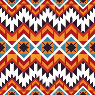 aztec pattern with geometric shapes. vector seamless pattern.
