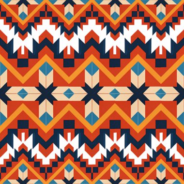 etnik kesintisiz geometrik desen.