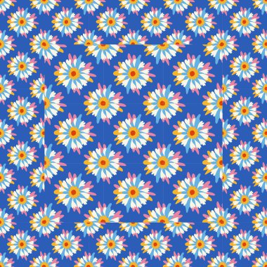 Mavi renkte çiçek deseni