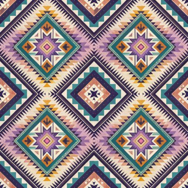 vektörsüz desen, renkli etnik süs, yinelenen fayanslar, fayanslar, kontrol -.
