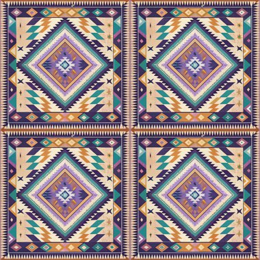 etnik çiçek seamless modeli