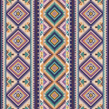 Etnik kabile süsü, geometrik arkaplan, vektör illüstrasyonuna sahip kusursuz desen