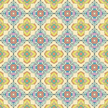 etnik çiçek seamless modeli