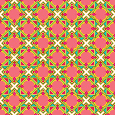 Geometrik şekilli kusursuz desen vektör çizimi