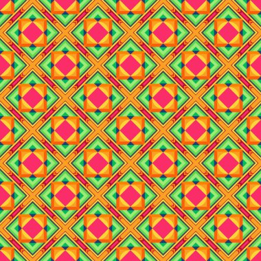 soyut renkli altıgen kare dikişsiz desen