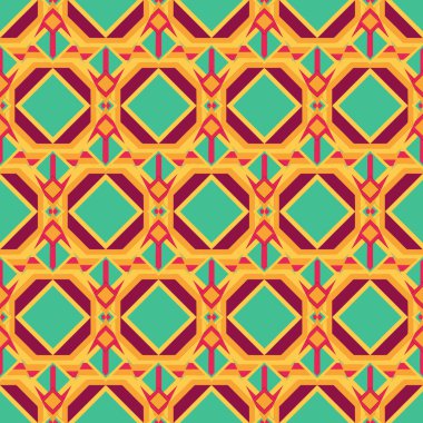 Geometrik şekilli kusursuz desen, vektör illüstrasyonu