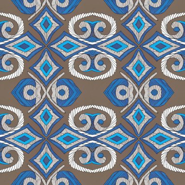 Dekoratif elementli vektörsüz desen.