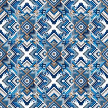 Mavi Renkli Soyut Geometrik Desen Arkaplanı