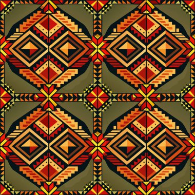 etnik çiçek seamless modeli